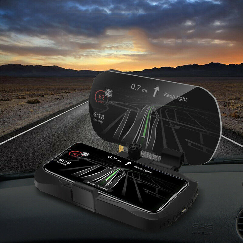 Car Qi Wireless Charger HUD Cell Phone Navigation Bracket Holder Head-up Display