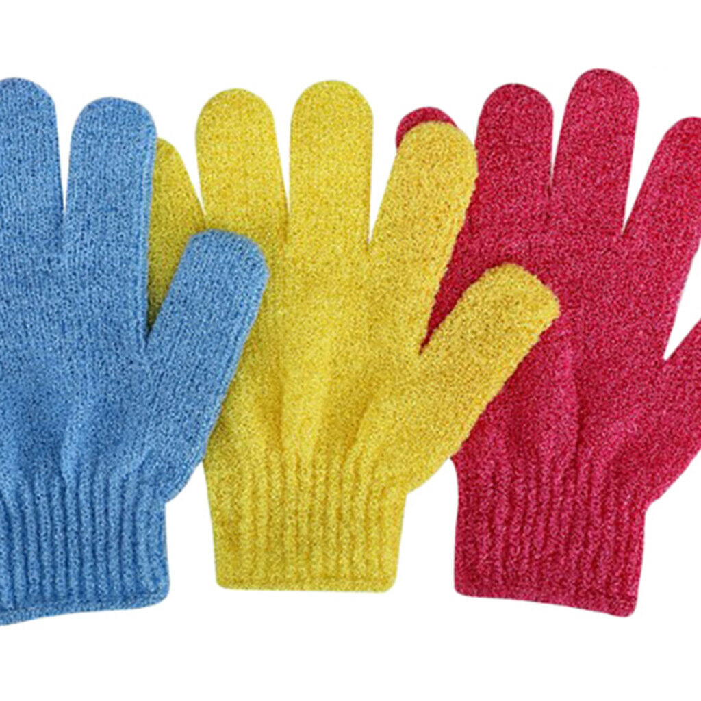 7Pcs Shower Bath Mitts Exfoliating Body Scrub Gloves Skin Spa Massage Sponge
