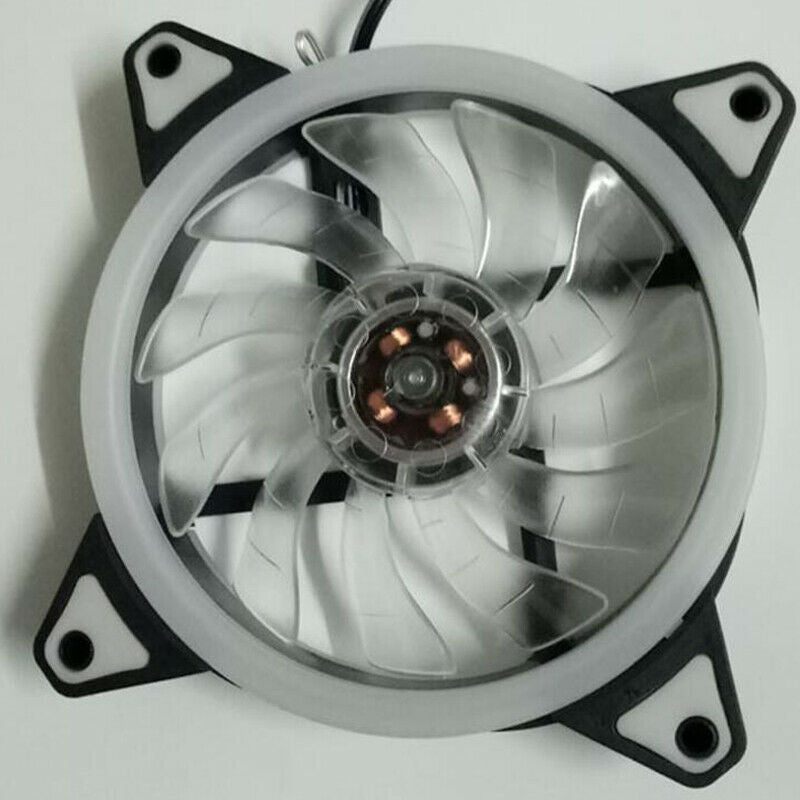 120mm White LED Cooling Fan 12V 4Pin to 3Pin RGB Computer Case PC CPU Heatsink!