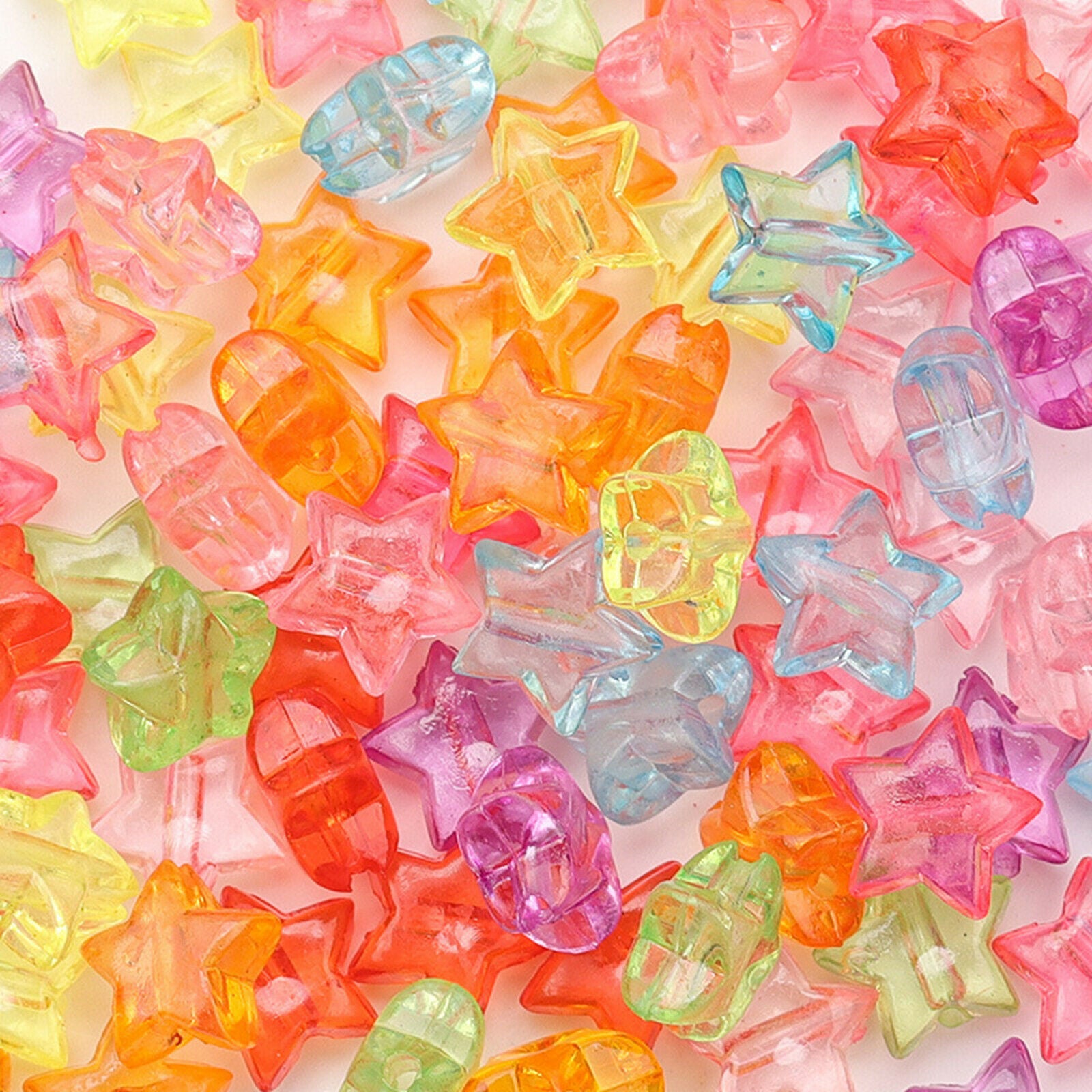 Pack of 500 Acrylic Star Beads DIY Making Necklace Bracelet Accessories