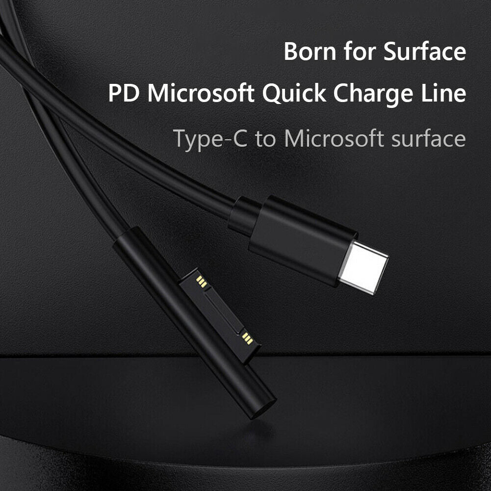 USB Charger Cable Power Supply for Microsoft Laptop Pro 6/5/4/3 Surface Book2/Go
