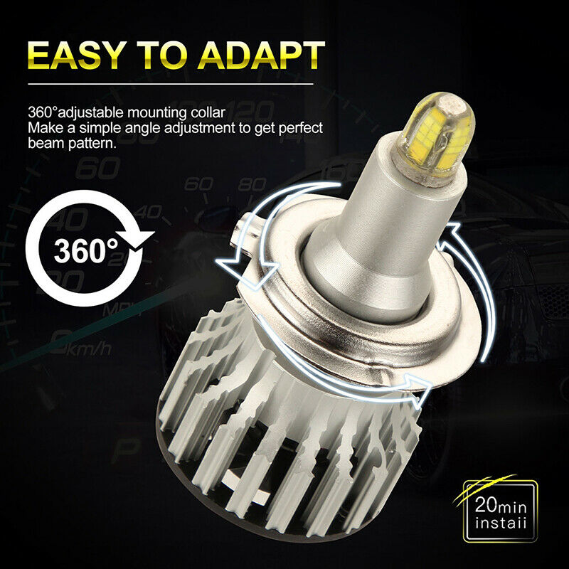 2Pcs 24 Chips H7 LED Lamp Car Headlight Bulbs LED 360 Degree 6500K 180003CBDAU