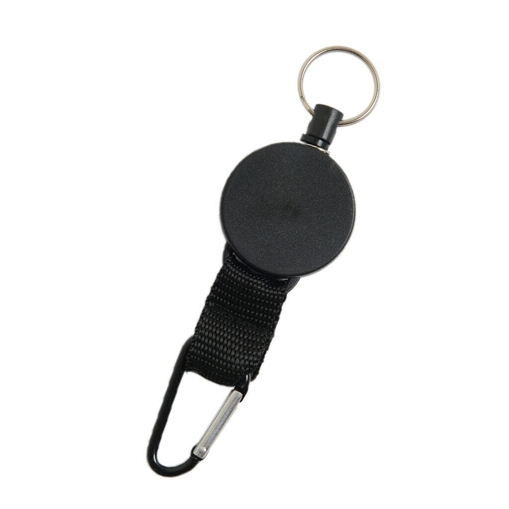 Prettyia Retractable Key Chain Badge Holder Steel  Ring Belt Buckle