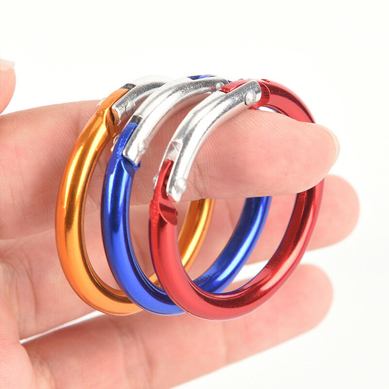 6Pcs Aluminum Alloy Clip Hanging Buckle Circle Round Carabiner Hook Keycha.l8