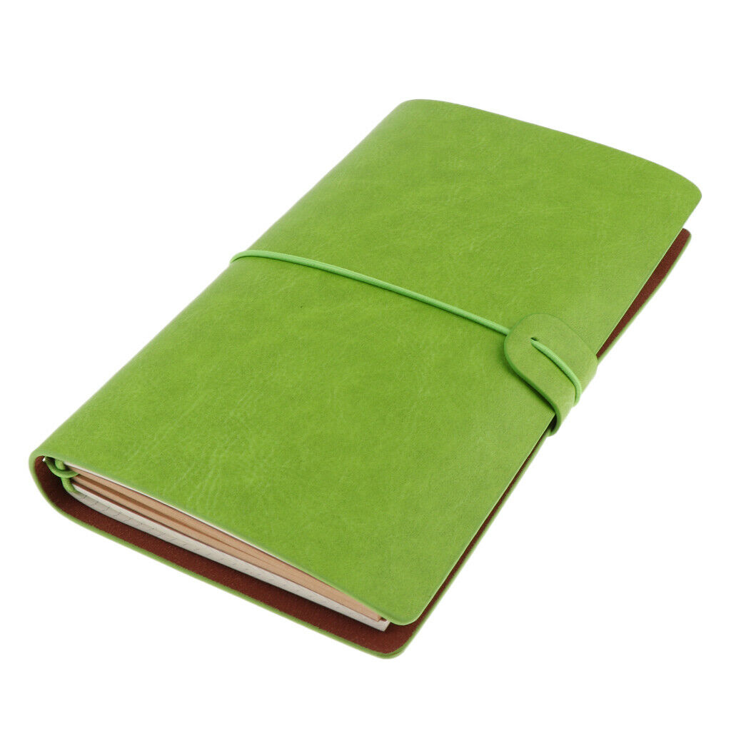 A6 Portable Travel Diary Notebook Journal Leather Handbook Green