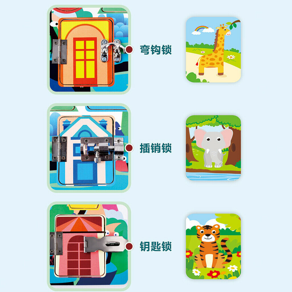 Toddler Busy Board Wood Education Unlock Toys Gifts Age 3+ Boys & Girls