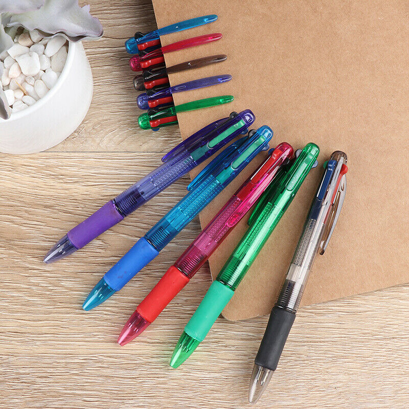 Novelty multicolor ballpoint pen multifunction 4 In1 colorful stationery .l8