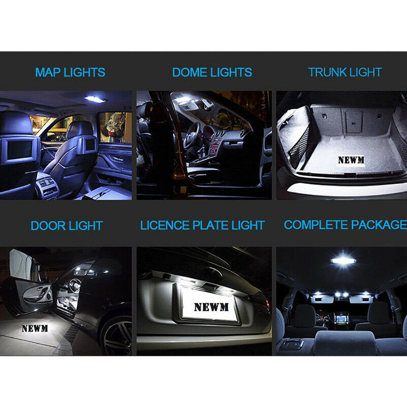 23x LED Canbus Car Interior Inside Light Dome Trunk Map License Plate Lamp Bulbs