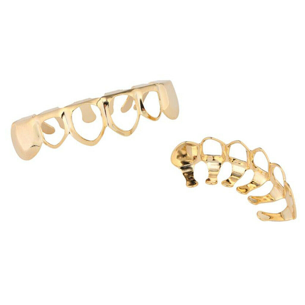 Hip Hop Teeth Grills Hollow Vampire 6 Fang Party Dental Grills Joker Costume