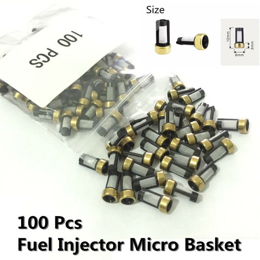 100 Pcs  6*3*12mm Fuel Injector Micro Basket Filter for ASNU03C Repair Kits