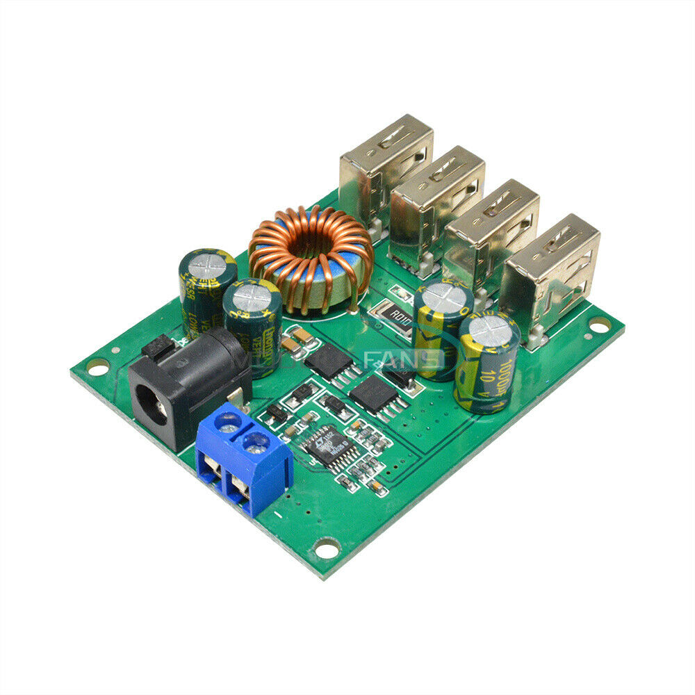 7-60V To 5V 5A DC-DC 4 USB Output Buck Converter Step Down Car Power Supply