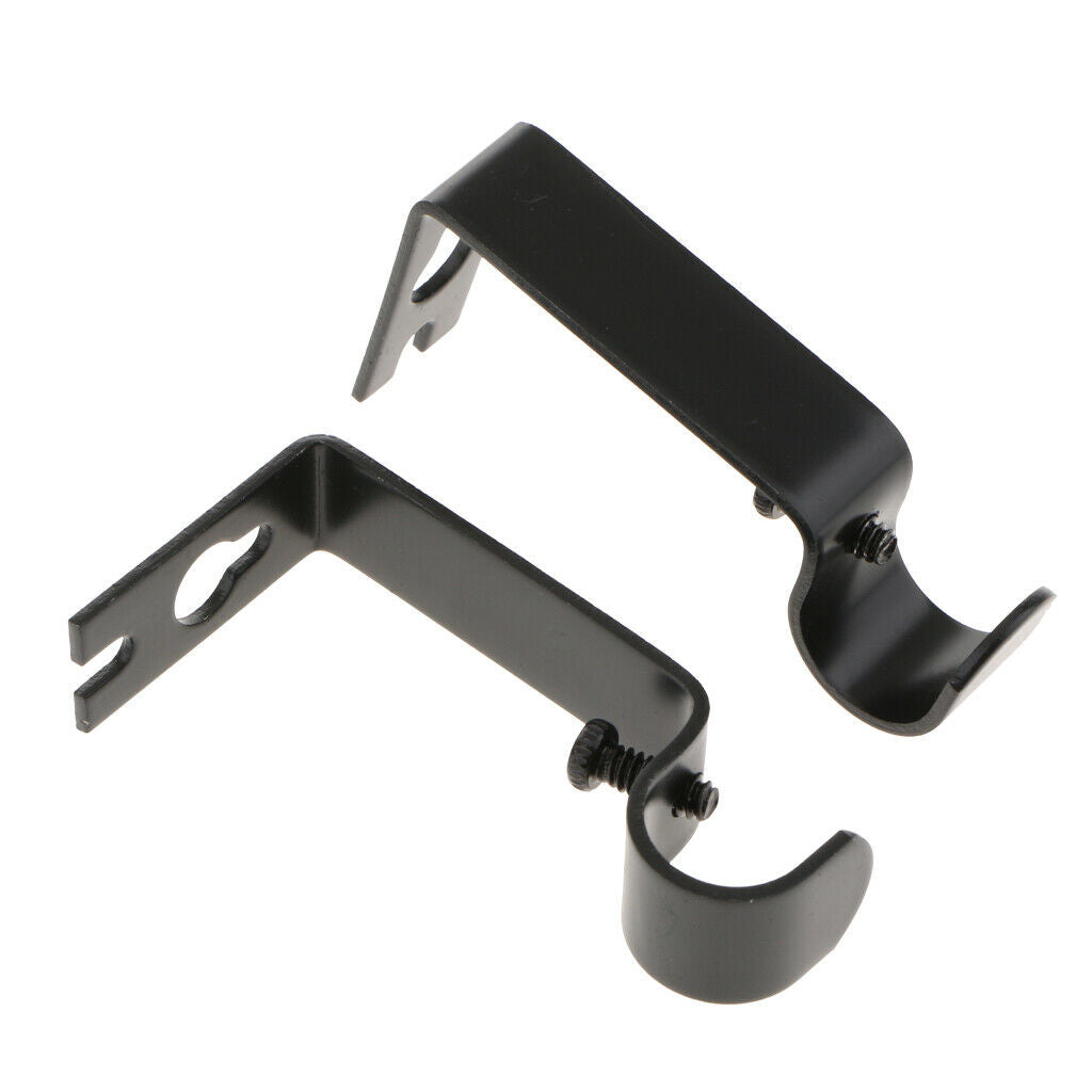 6Pcs Black Curtain Rod Bracket Holder for 15.8mm Rod for Walls,Hardware Premium