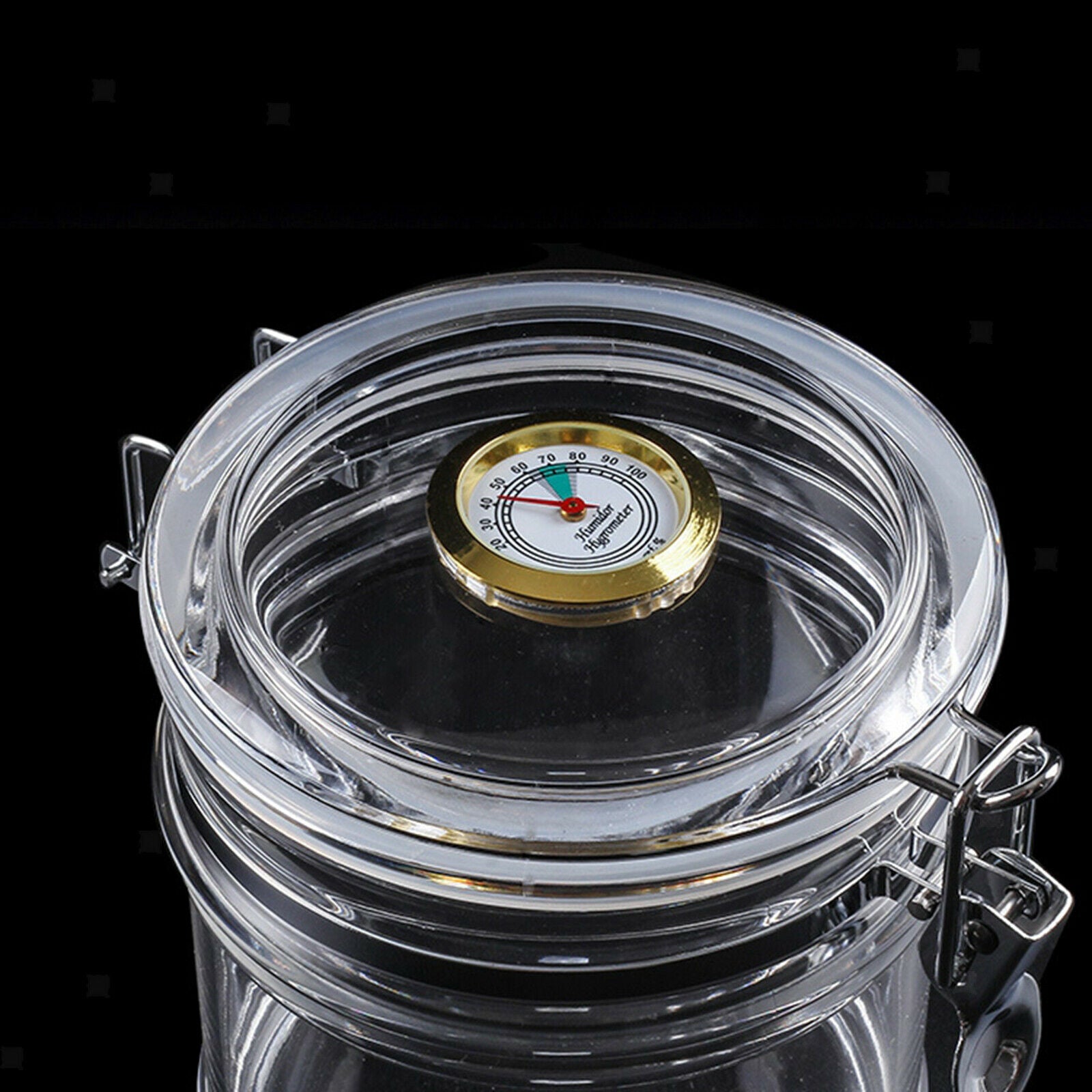Acrylic Clear Tobacco Humidor Jar w/ Humidifier 15-20 Portable Container
