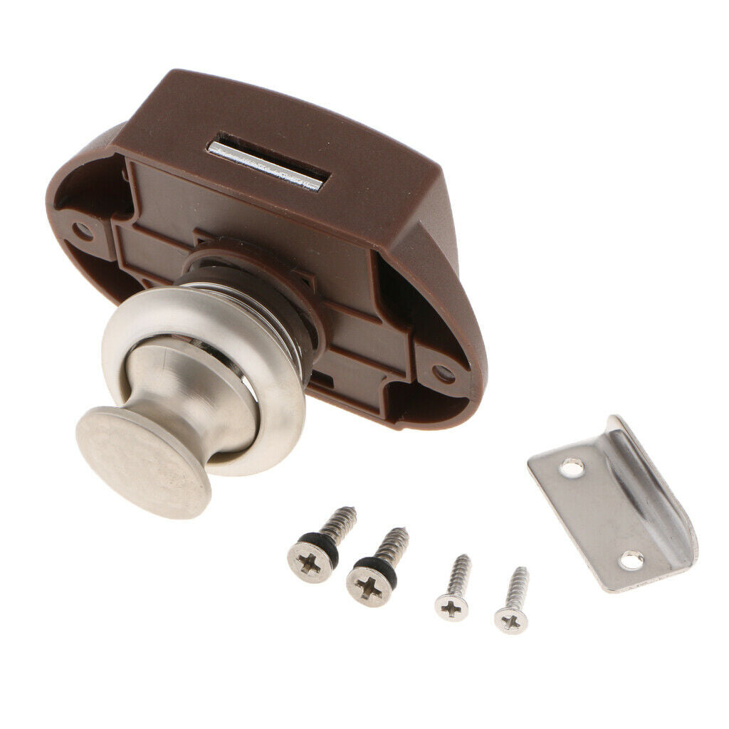 5 Pieces Cabinet Lock Keyless Push Button Latch Cupboard for RV Camper Caravan -
