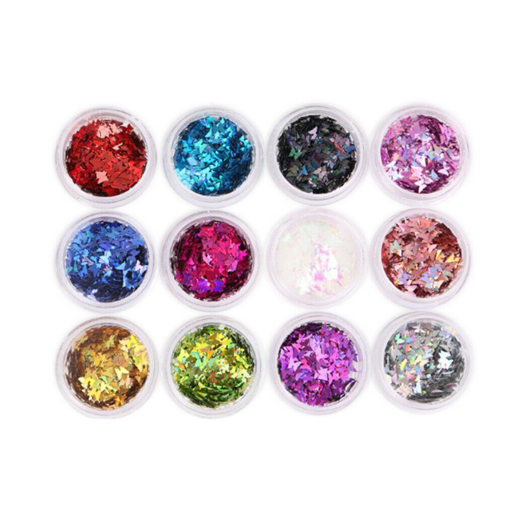 24 Mixed Colors Charms Nail Sequins Long Lasting Nail Art Manicure Ornaments