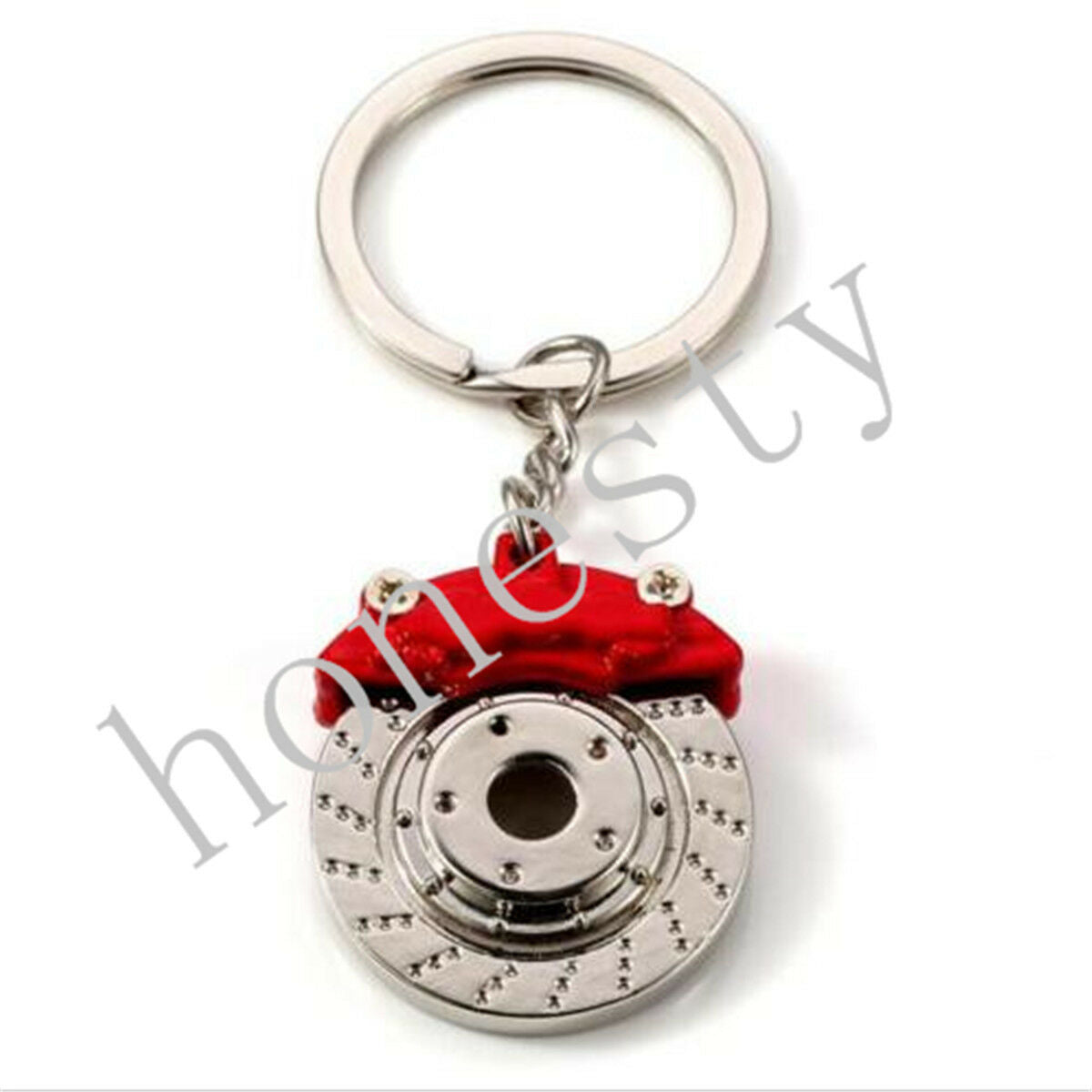 Fashion Mini JDM Car Parts Tuning Red Brake Disc Shape Keychain Keyring