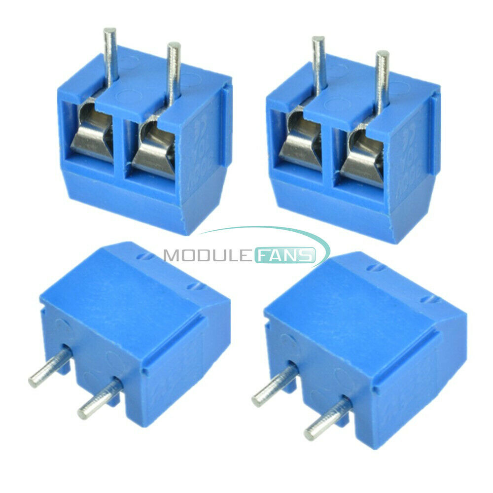 100PCS KF301 2-Pin 5.08mm Connect Terminal Blue Screw Terminal Connector Blue