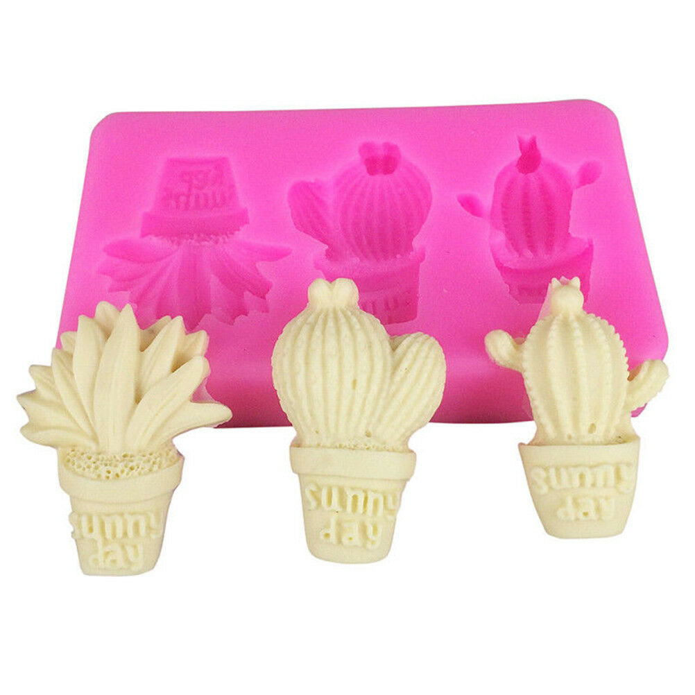 Cactus Shape Silicone Mold DIY Sugar Craft Cake Mould Decor Home Kitchen T.l8
