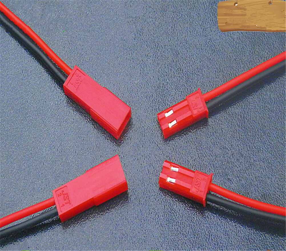 10X 100mm Male + Female JST Connector Plug Cable Male+Female for RC Battery s6DD