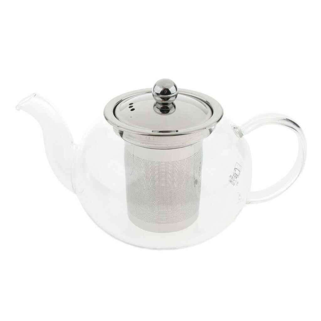 800ml Glass Teapot with Removable Infuser, Stovetop Safe Tea Kettle, Blooming