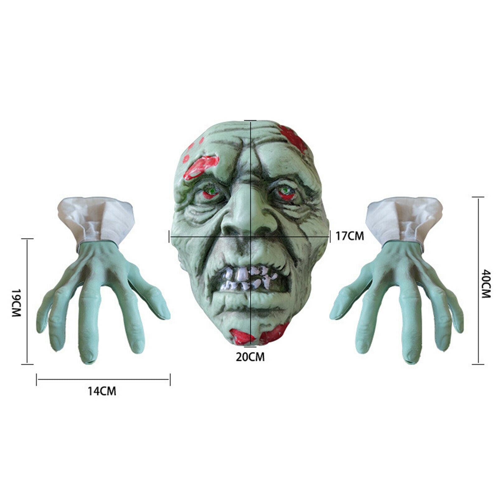 Scary Garden Zombie Decoration Spook House Lawn Spooky Head Arms Ornament