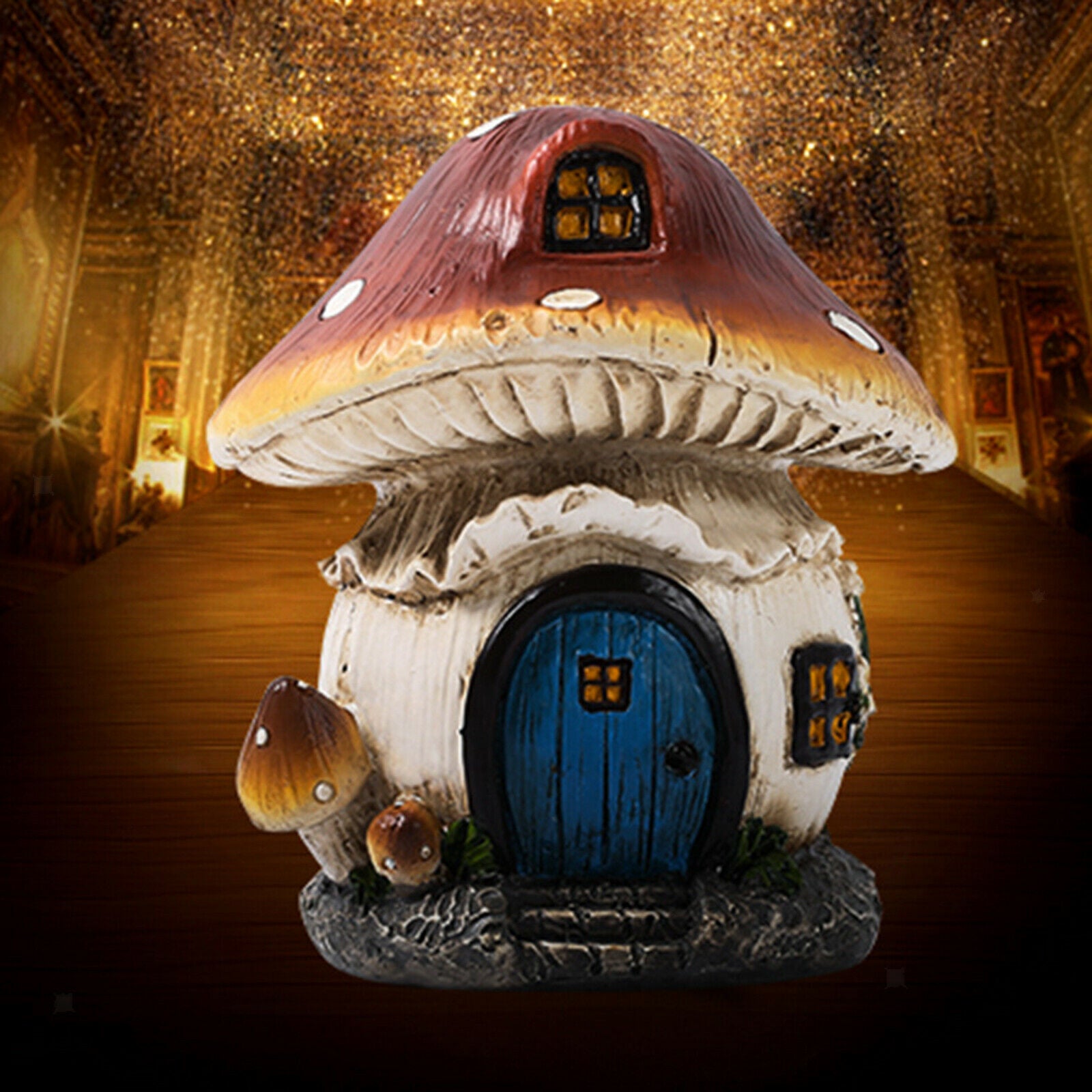 Fairy Mushroom Gnome Fairy House Gardeners Lawn Porch Patio Ornament Statue Gift