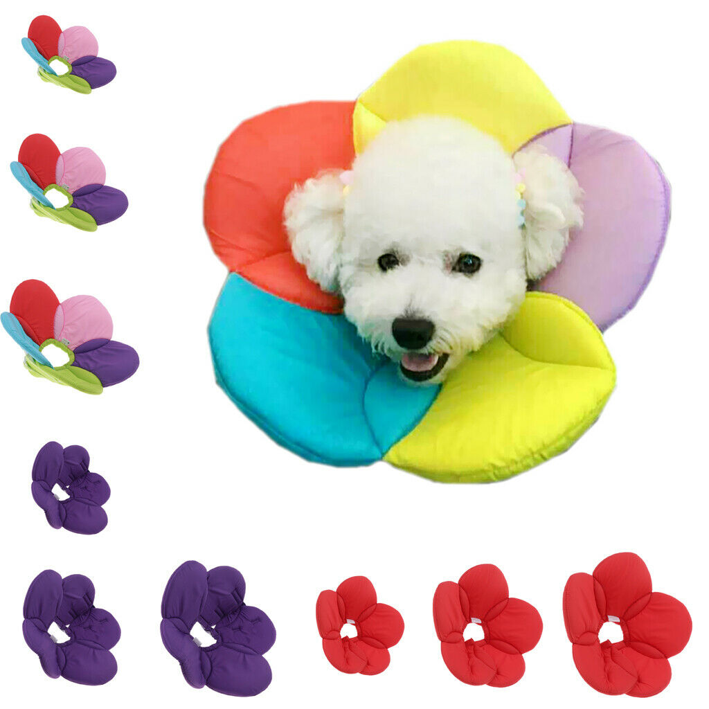 2 Pcs Pet Cone  E-Collar For Cats Dogs Soft Cloth Anti-Bite