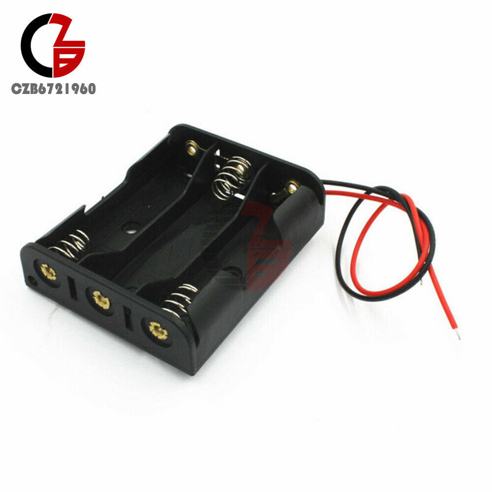 2PCS Plastic Case Battery Storage Holder Box with Wire Leads for 3 X AA 4.5V