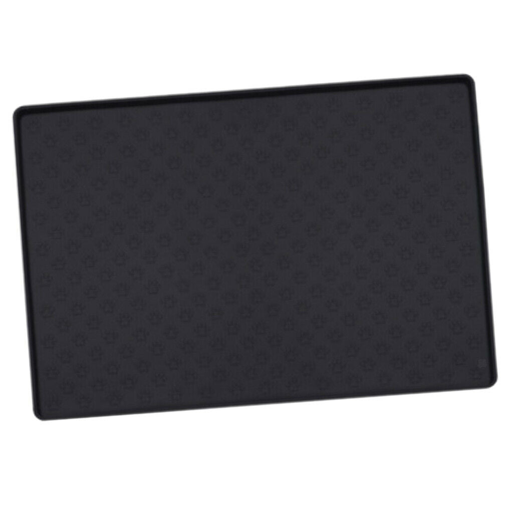 Silicone Dog Cat Pet Food Mats Tray Feeding Mat Bowl Mat Travel Black