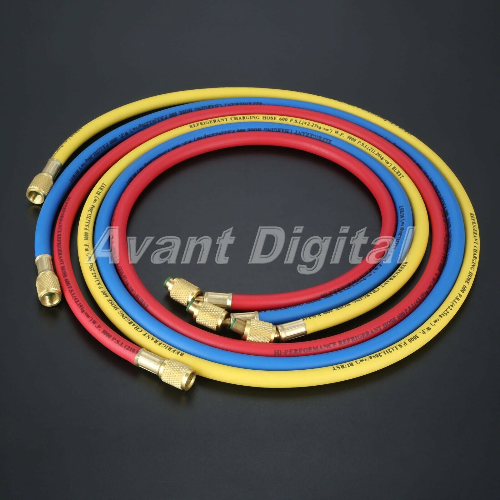 Car HVAC Manifold Gauge AC Refrigeration Test w/5ft Charging Hoses R134a R22