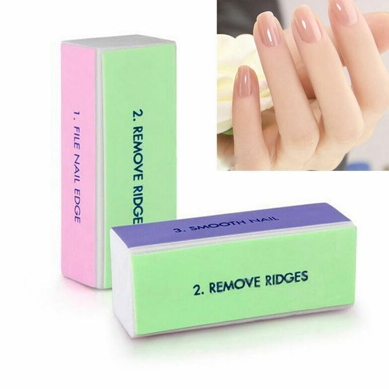 5x Nail File Sanding Manicure Buffer Buffing Nail Arts Pedicure 4 Sided NK tHSJ