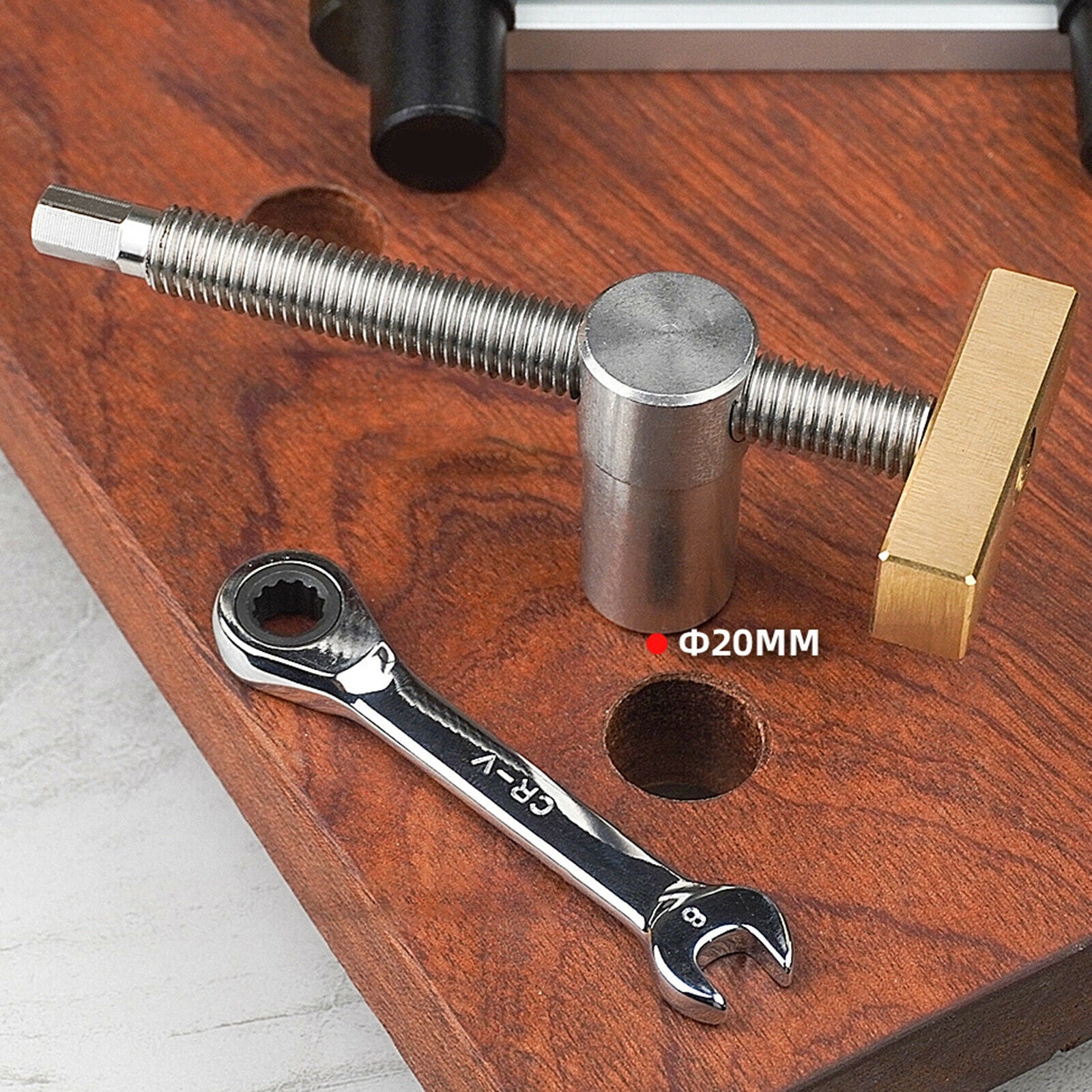 Mini Drill Press Vise Bench Vice Jewelry Walnut DIY Carving Bed Tool