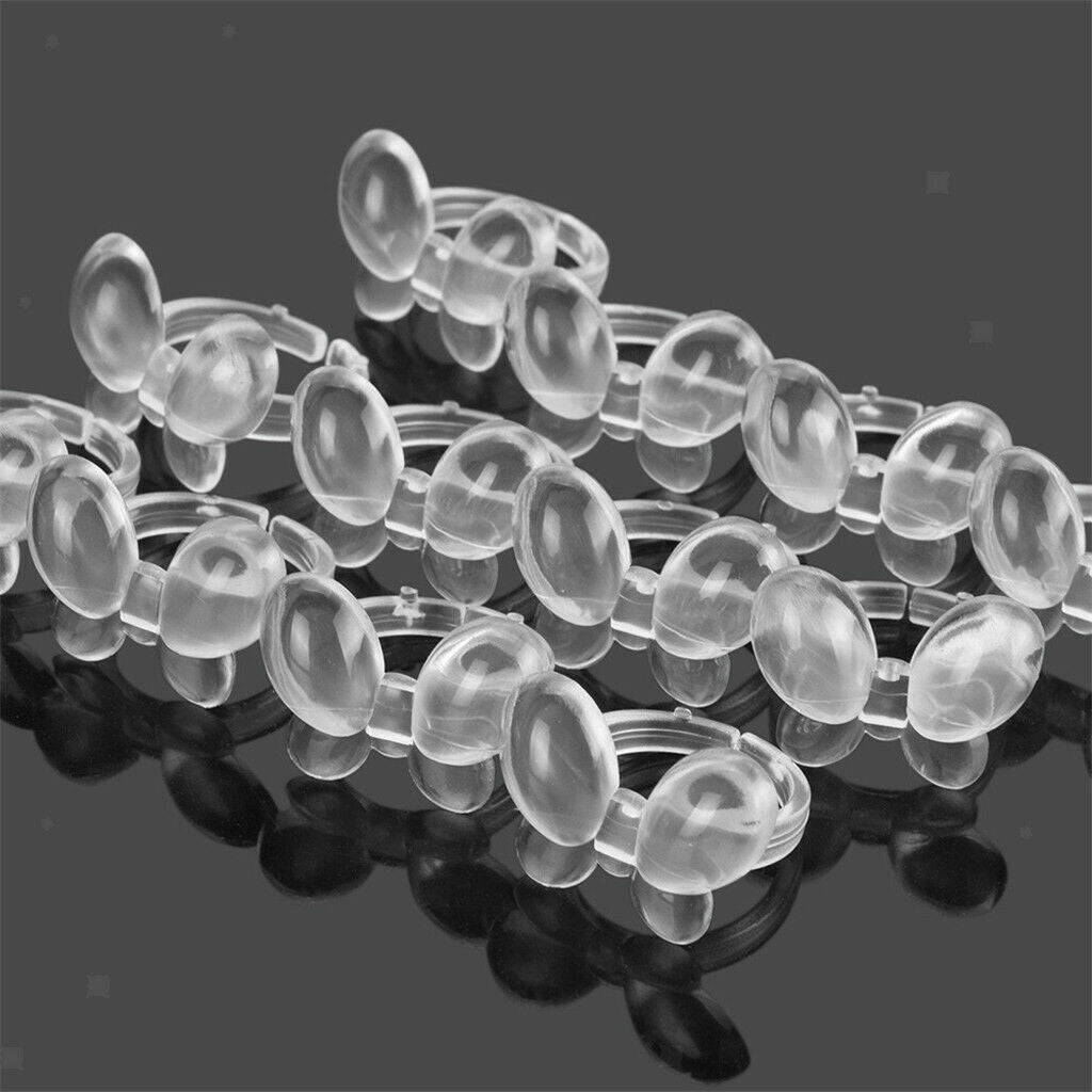 300 Pieces Clear Butterfly UV Gel Display Nail Art Ring Polish Color Chart
