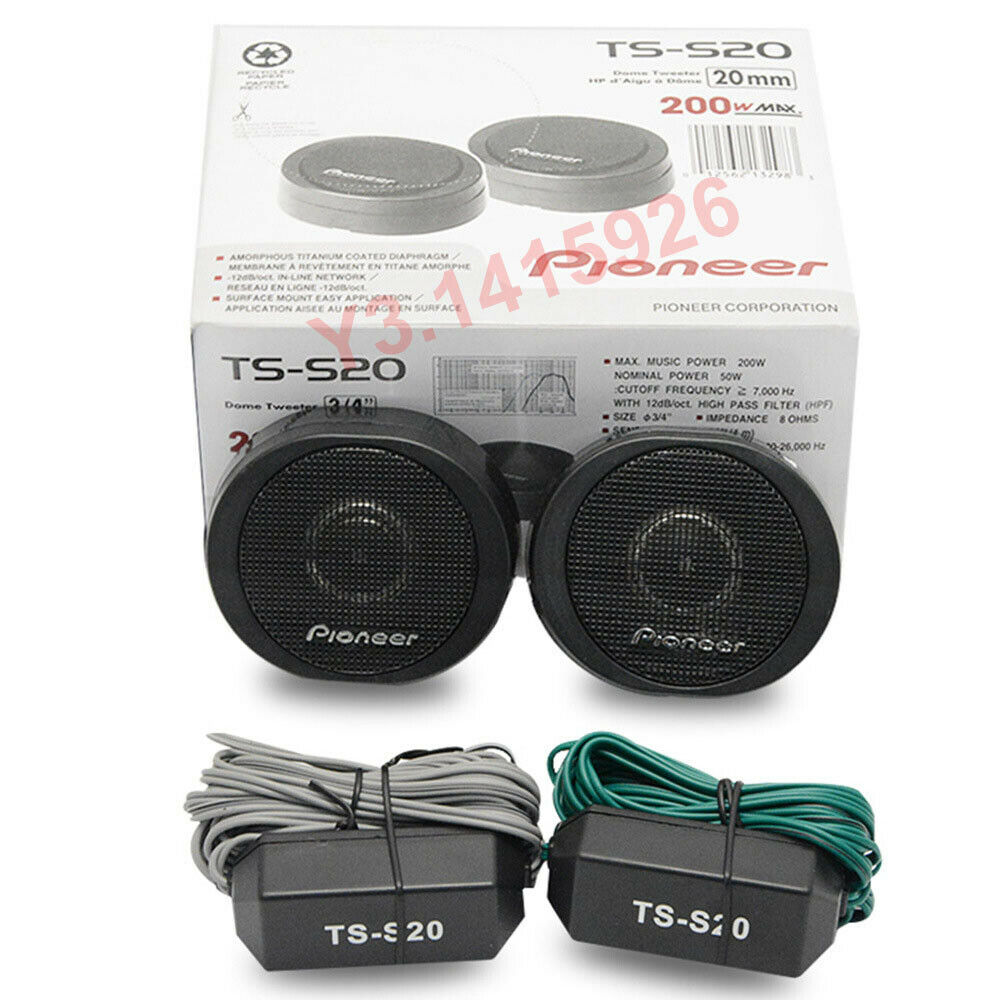 TS-S20 200W Pioneer High Power Car Loud 3/4'' Dome Tweeter Speaker Systems Black