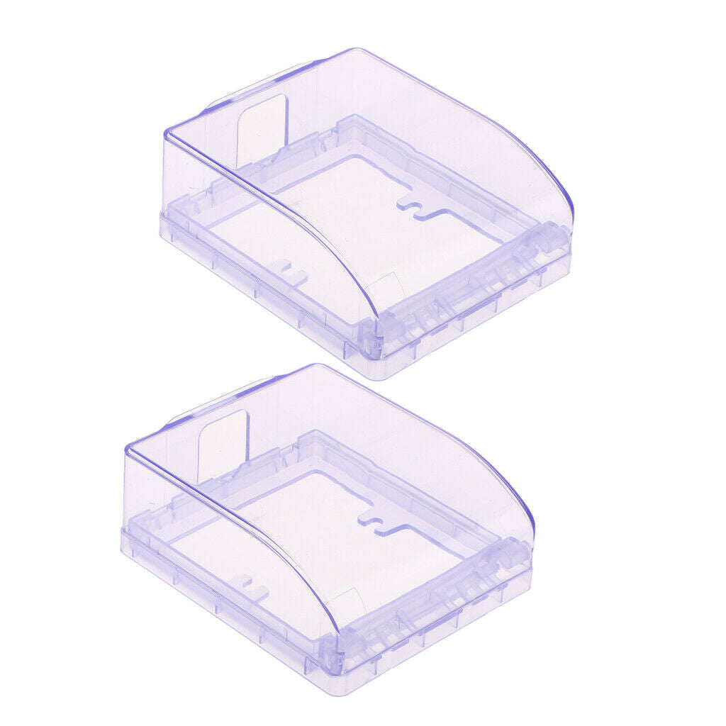 2PCS Waterproof Switch Cover Box Case Power Socket Protector Splash Proof Blue