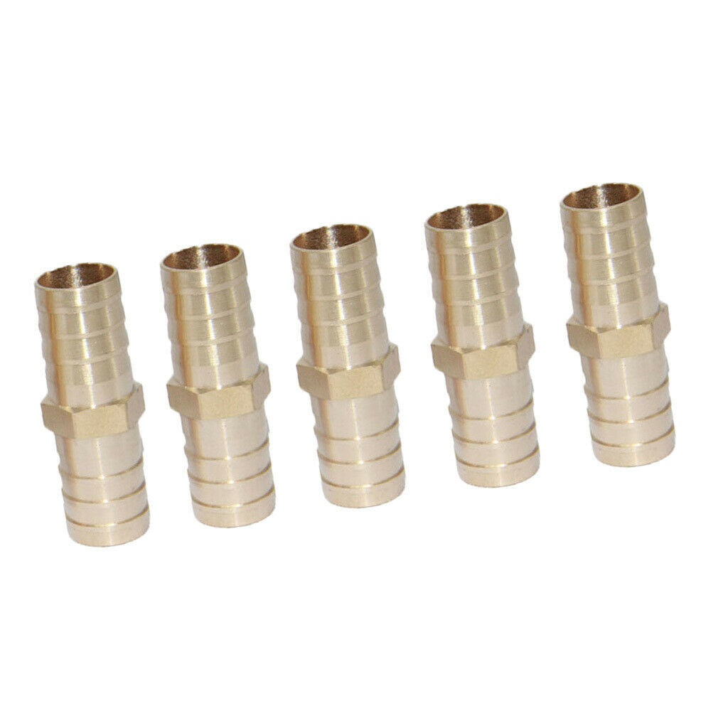 Brass Barbed Hose Tube Pipe Pagoda Fitting Coupler Connector 5Pcs 16mm-16mm