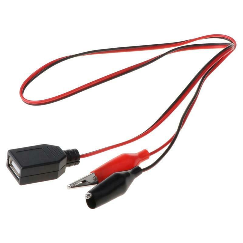 Copper Alligator Clips with Wire Female USB Connector Test Leads Crocodile Clamp