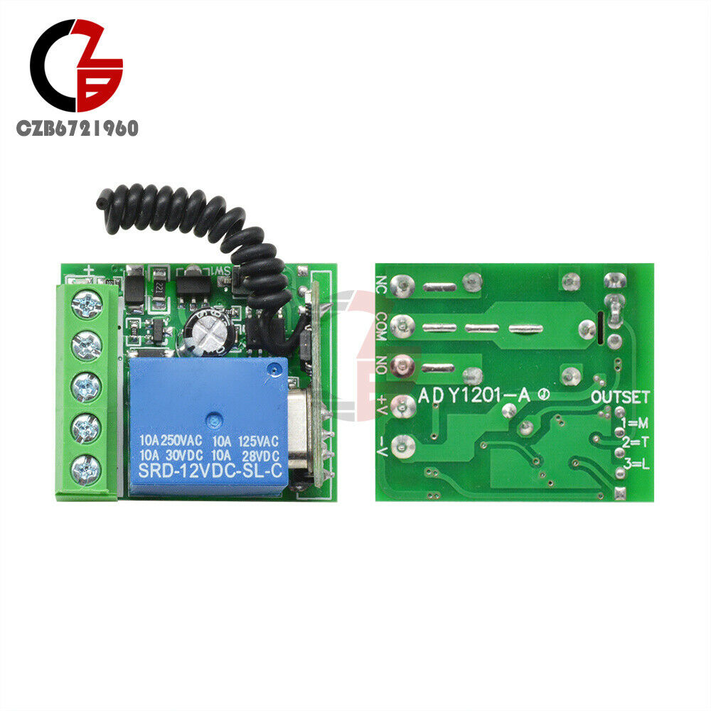 5PCS  12V 1-Channel 433MHZ Receiver Wireless Relay Remote Control Switch Module