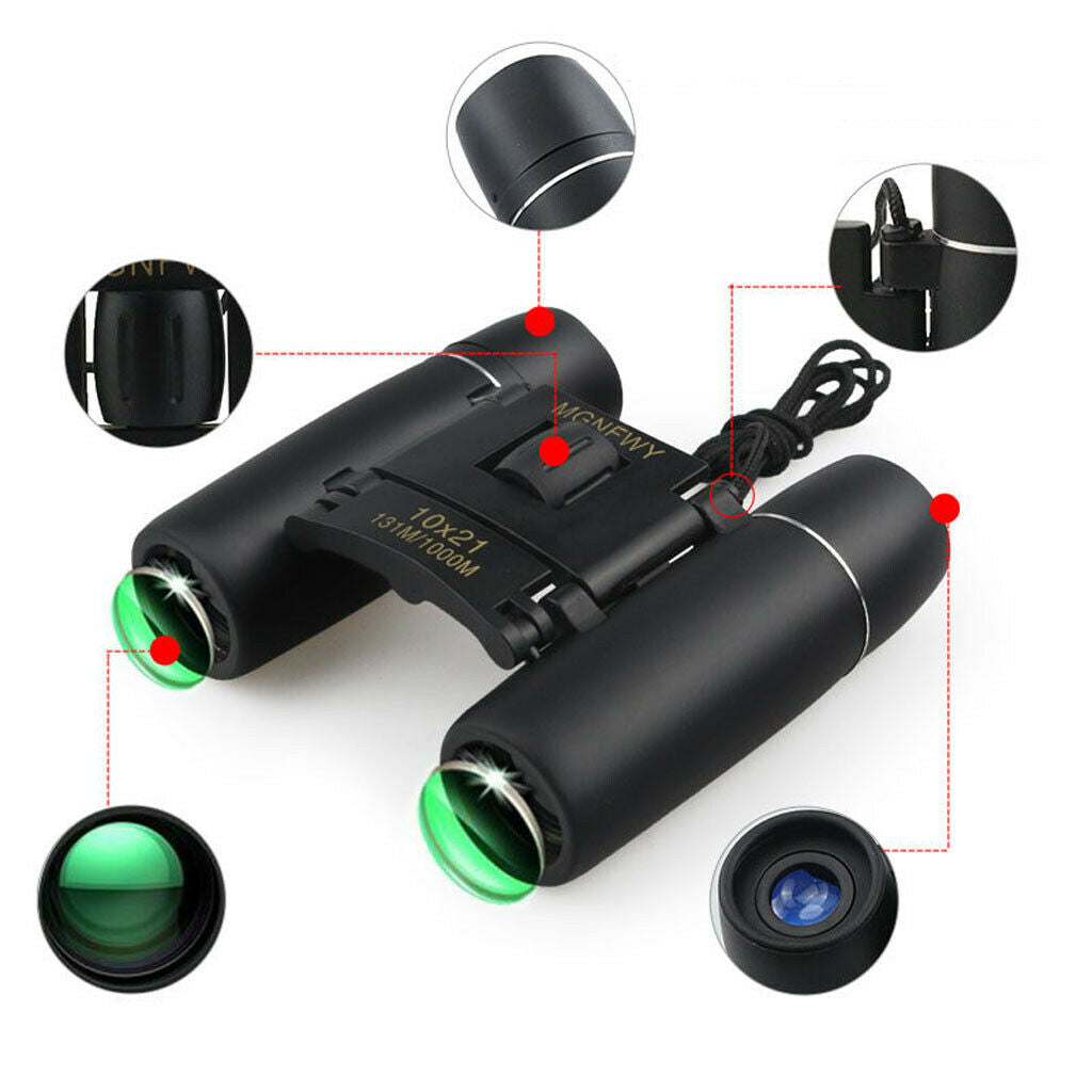 Portable 10x21 Optical Eyeglasses Telescope Fishing Binoculars Night Vision