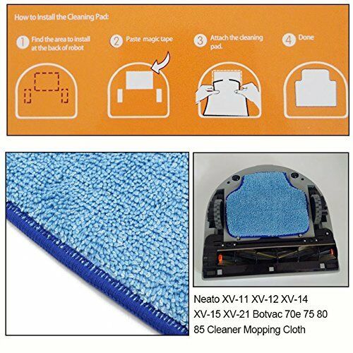 6x Mop For Neato XV-11 XV-12 XV-14 XV-15 XV-21 Botvac 70e 75 80 85 Cloth Wash