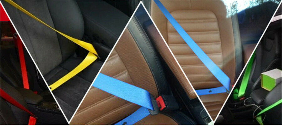 3.6M Seat Belt Blue Polyeste Fiber Seat Lap Retractable Car Safety Strap