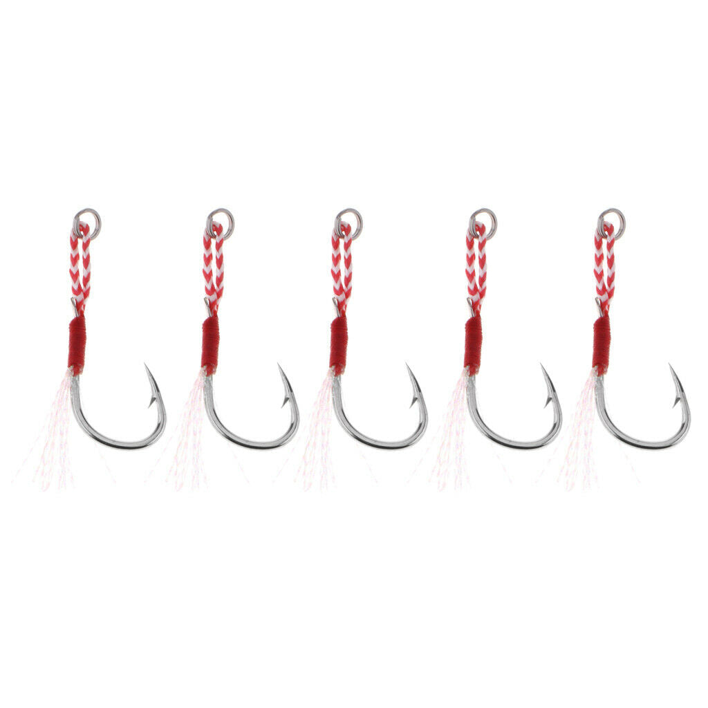 15 Pieces Jigging Assist Hook Solid Ring Deep Sea Fishing Hooks 10/11/20#