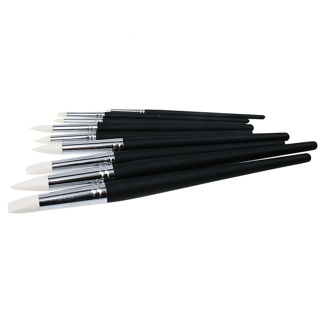 9pc Silicone Rubber Shapers Painting Brush Polymer Clay Sculpting Modelling Tool