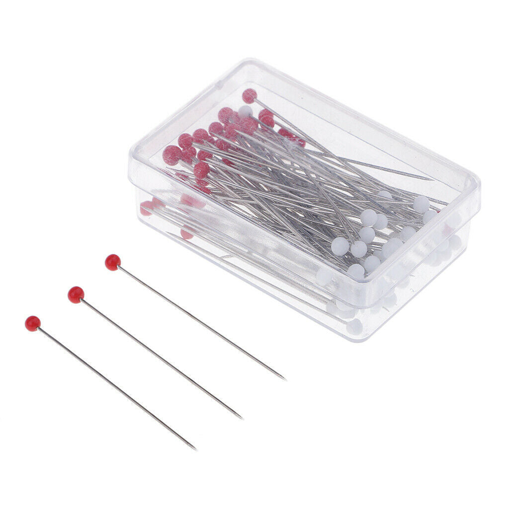 100pcs Red White Patchwork Pins Sewing Pins for Sewing Dressmaking Quilting