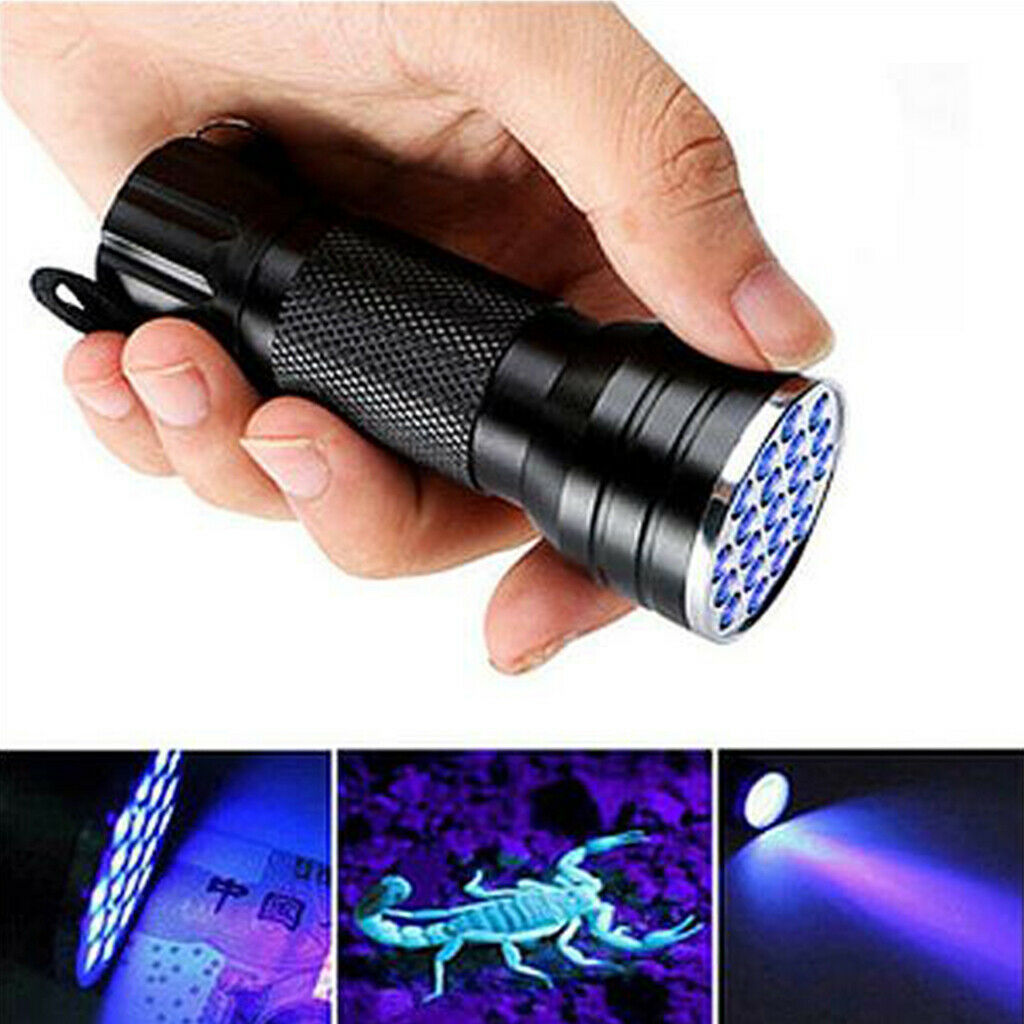 21 LED UV Torch 395nm Ultraviolet Flashlight Blacklight Pet Urine Stain Detector