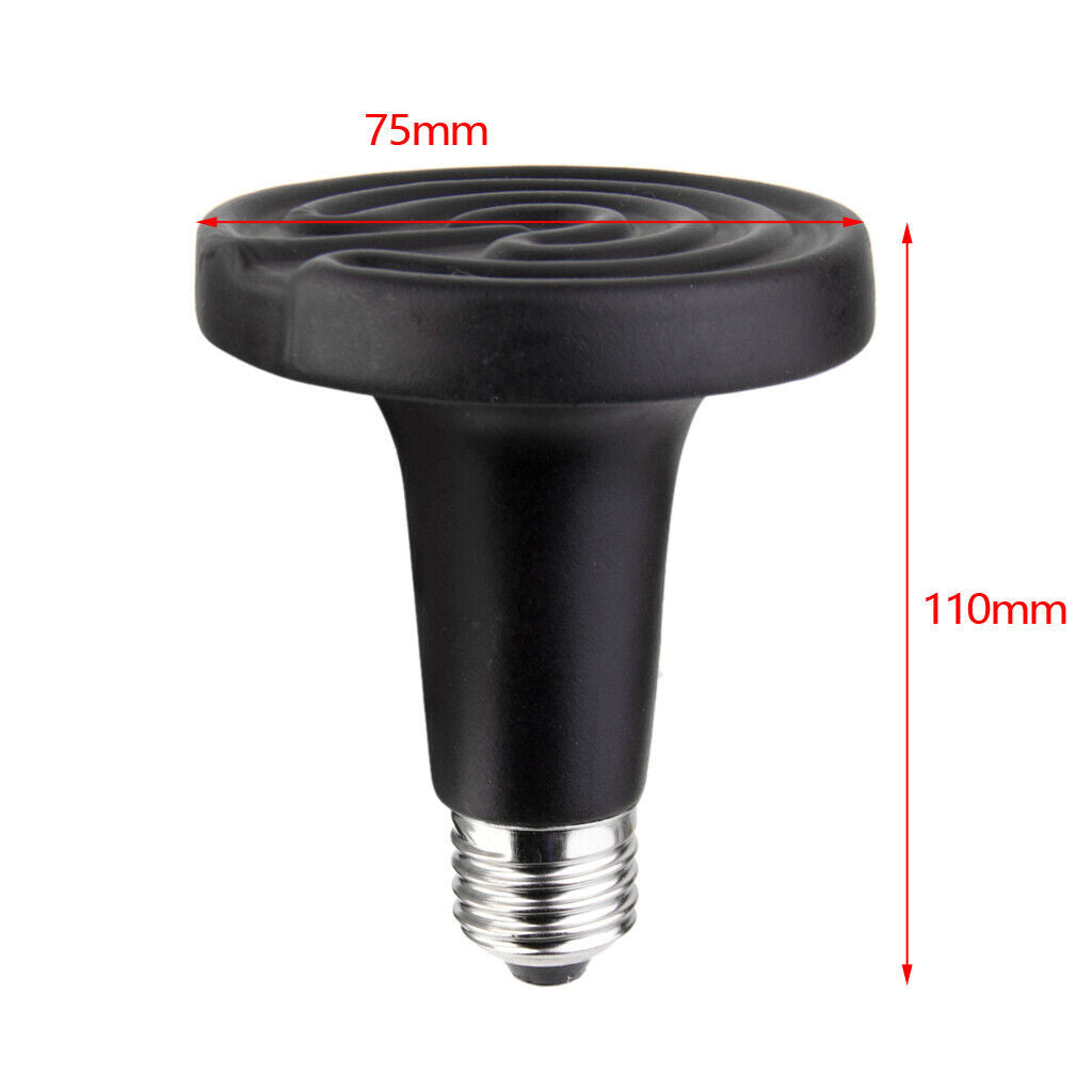 2 Pieces E27 Reptile Bulb Lamp Infrared  Heater Light 75w 50w