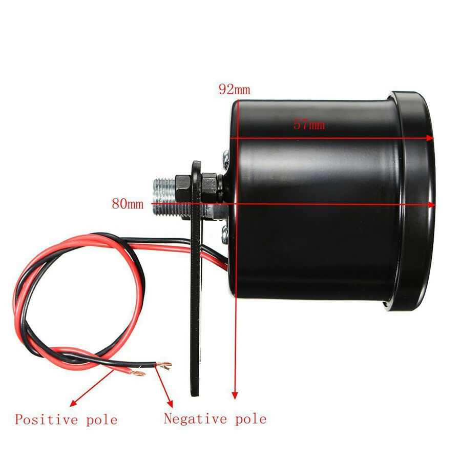 Waterproof 65mm 12000RPM Motorcycle LED Tachometer Speedometer Gauge w/ Bracket