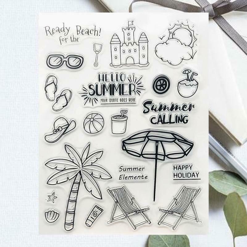 Summer Beach Silicone Clear Seal Stamp DIY Scrapbooking Embossing Photo Album