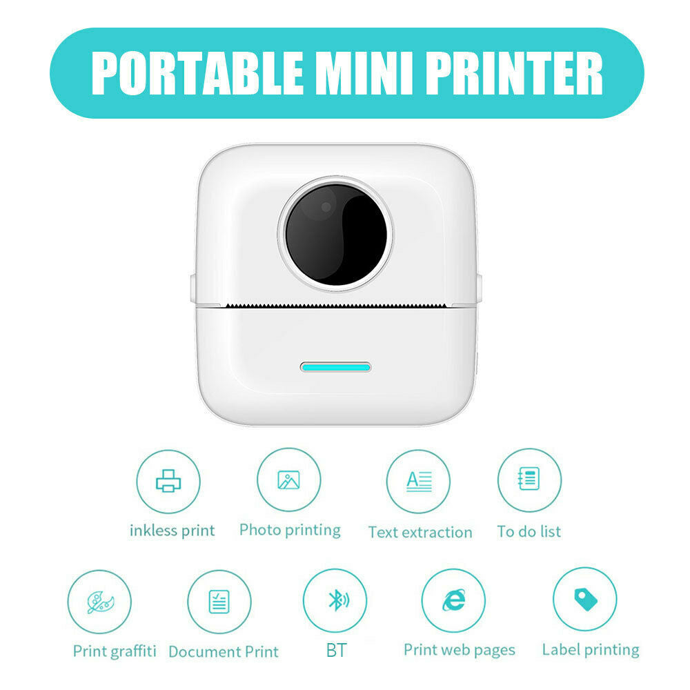 Portable Thermal Printer Pocket Wireless Bluetooth-Compatible Label Note Printer