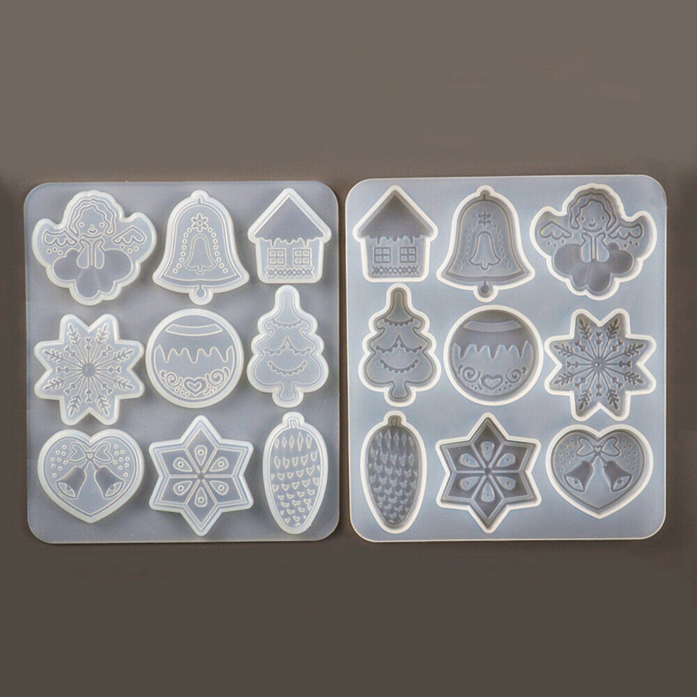 Christmas Pendant Keychain Silicone Mould Handwork Craft Epoxy Casting Mold DIY